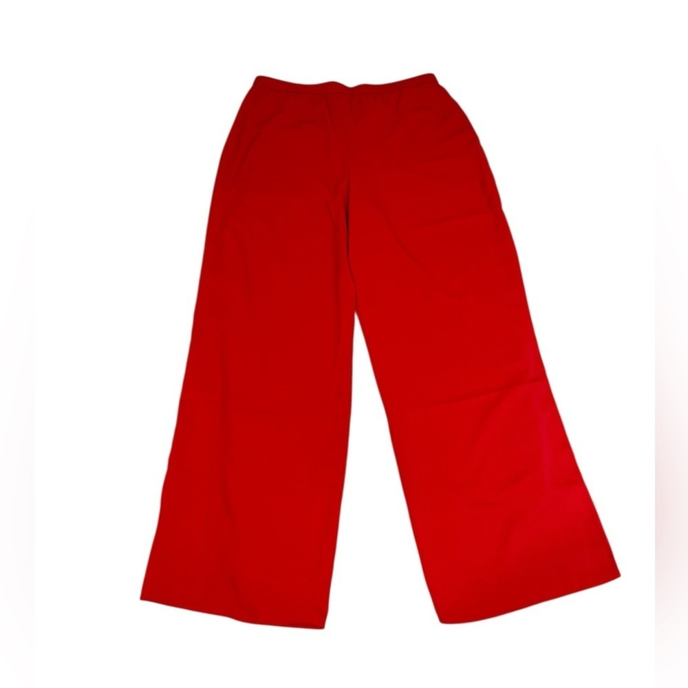 Abercrombie & Fitch Womens Drapey Pull On Wide Leg Pants Medium High Rise Red - Picture 10 of 11